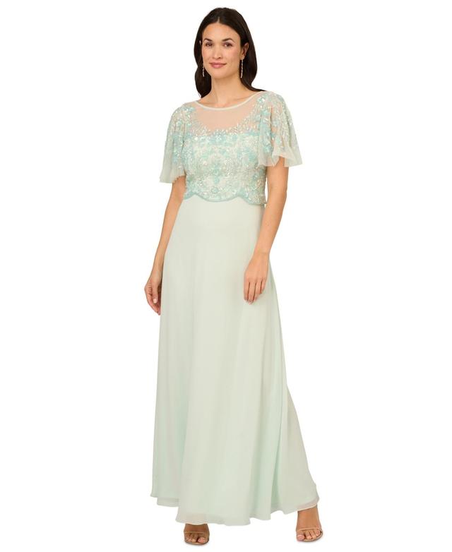 Adrianna Papell Womens Beaded Gown Product Image