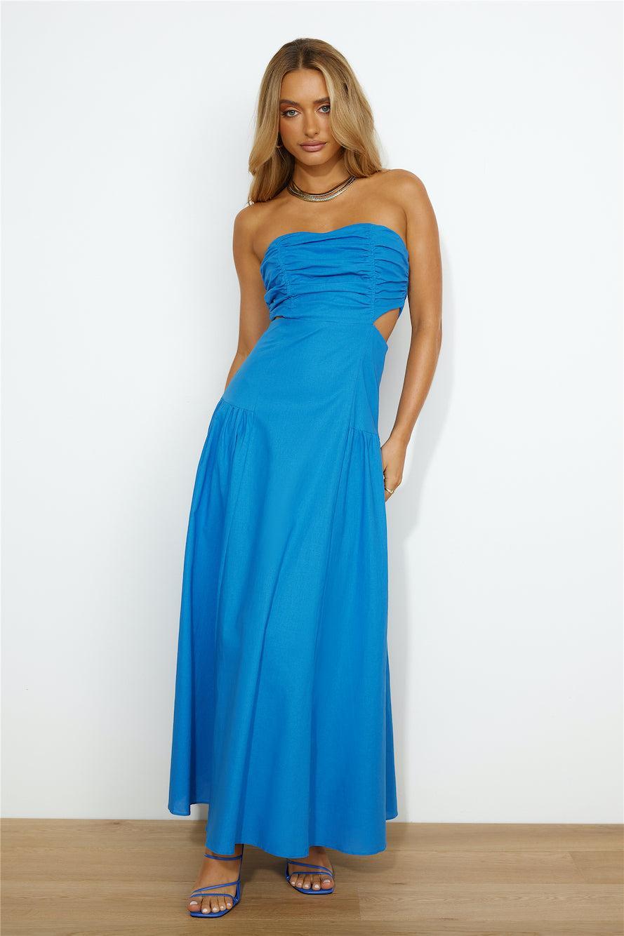 Garden Dance Maxi Dress Blue  Product Image