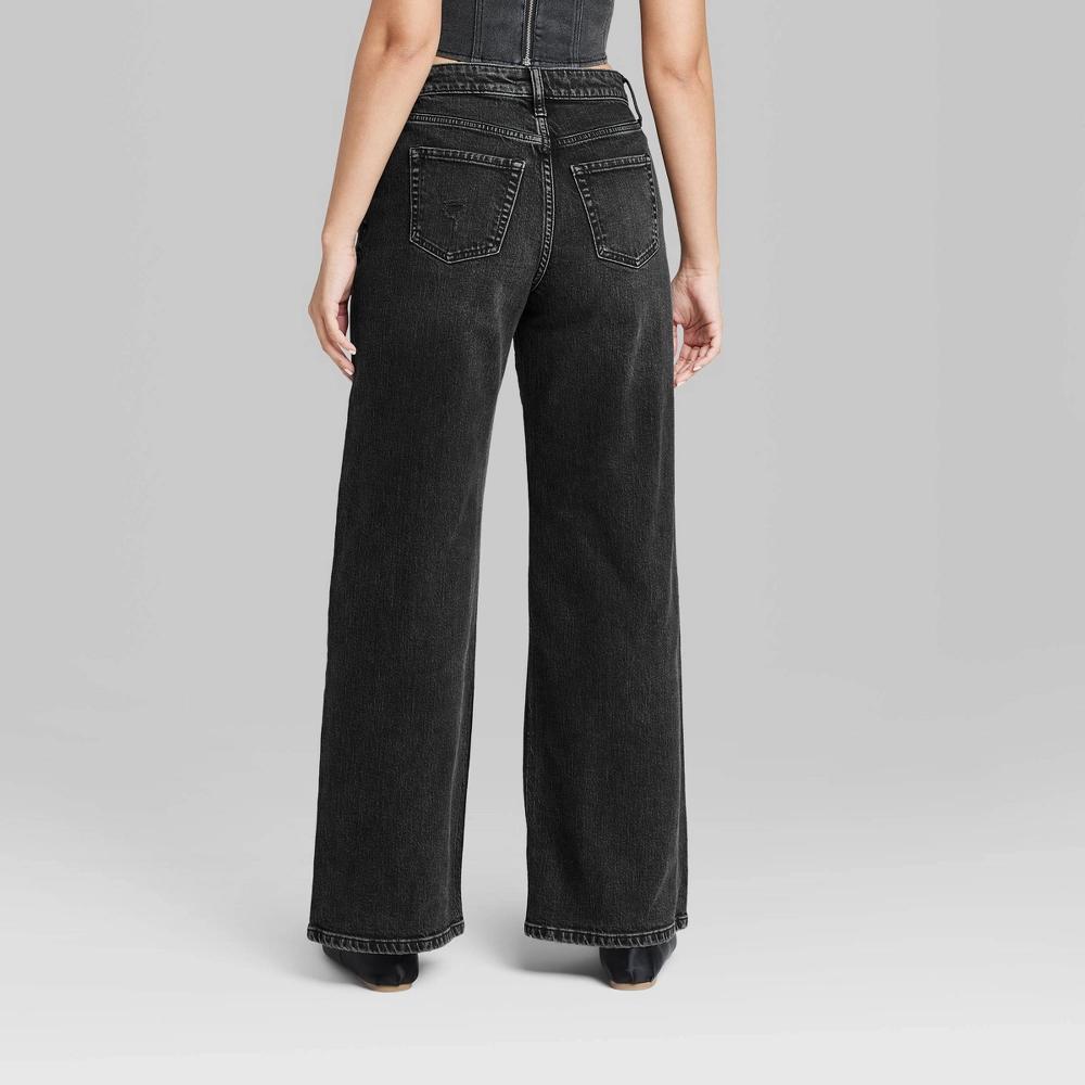 Womens High-Rise Baggy Jeans - Wild Fable Black 00 Product Image