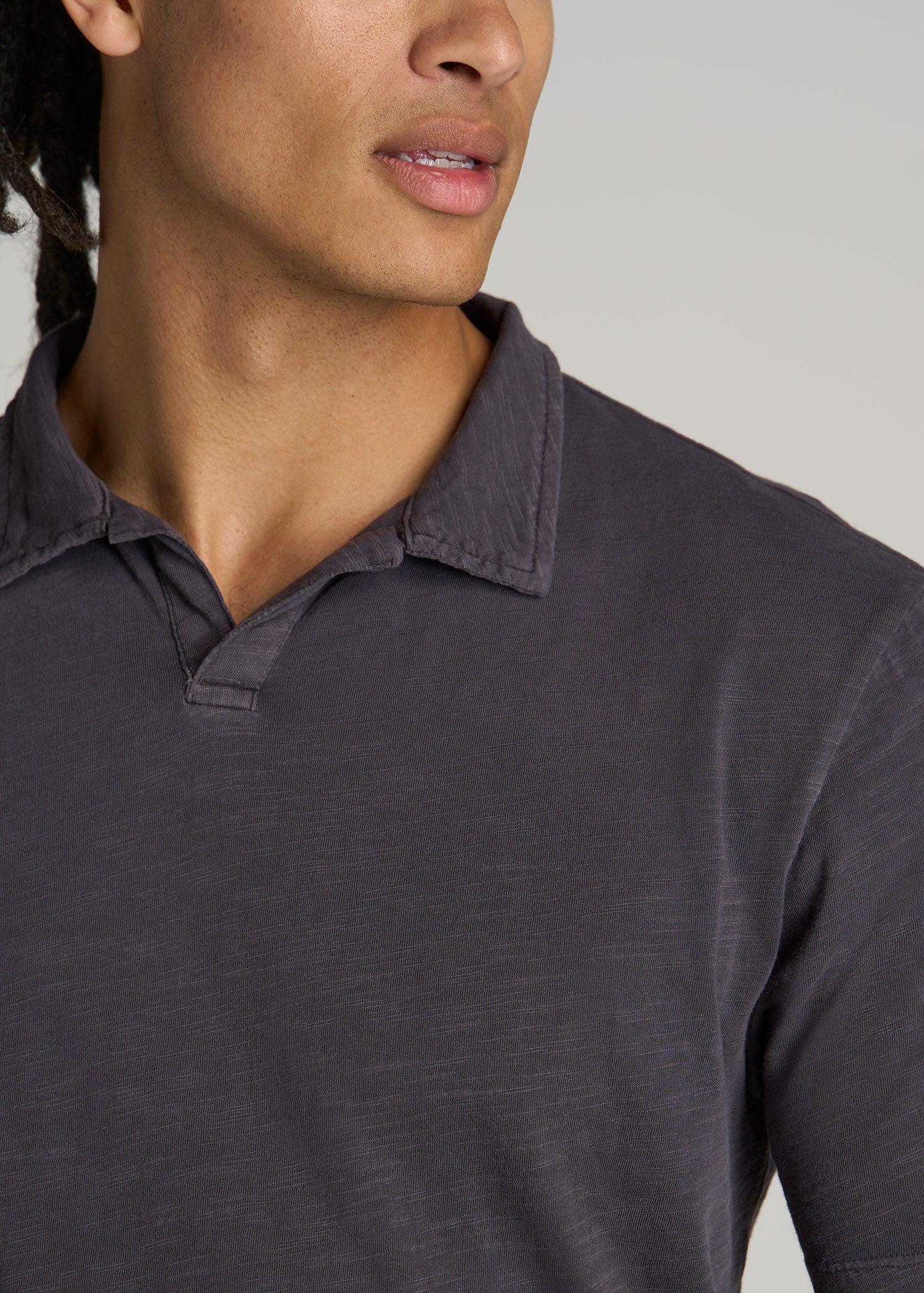 Slub Men's Tall Polo Shirt in Charcoal Product Image