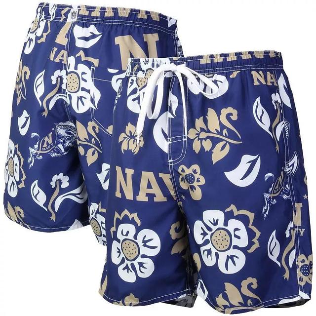 Mens Wes & Willy Midshipmen Floral Volley Logo Swim Trunks Blue Product Image