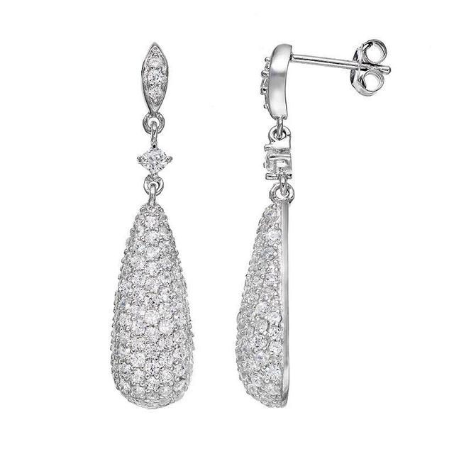 Sophie Miller Cubic Zirconia Sterling Silver Teardrop Earrings, Womens, White Product Image