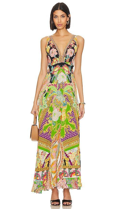 Plunge Neck Maxi Dress Product Image