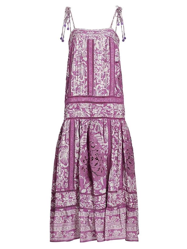 Lilac Sweet Garden Sleeveless Maxi Dress, SWEET GARDEN LILAC / XL Product Image