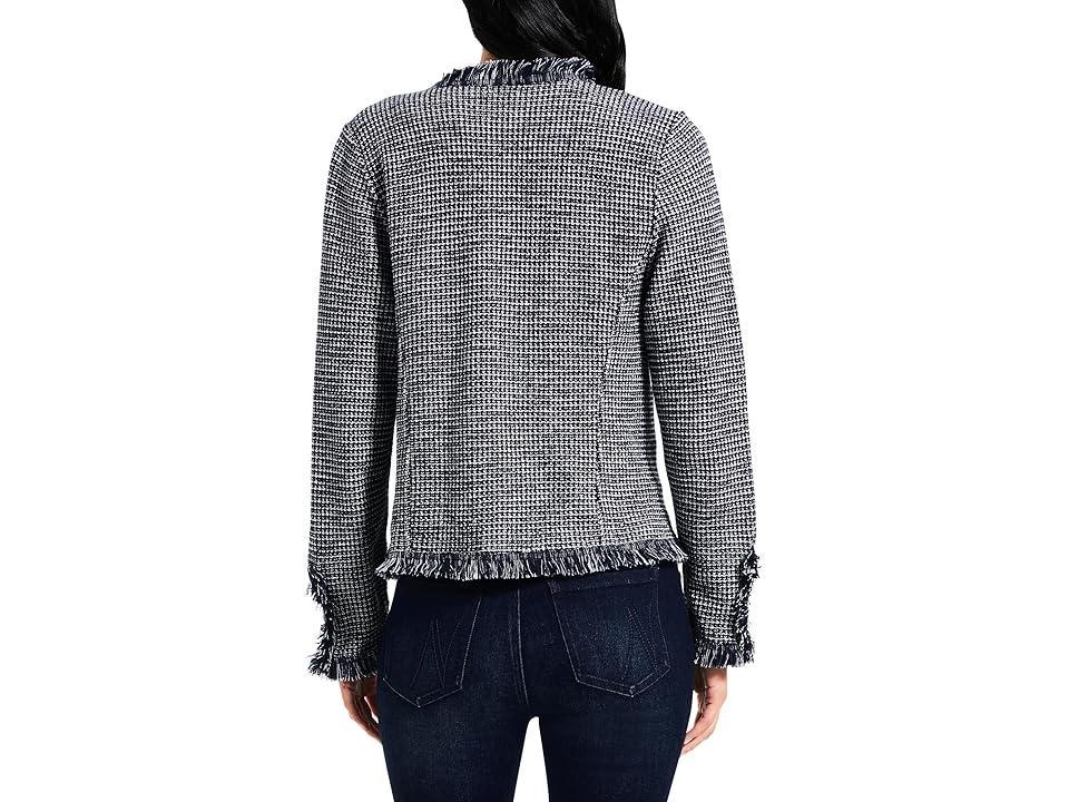 NIC+ZOE Fringe Mix Knit Jacket (Indigo Multi) Women's Clothing Product Image