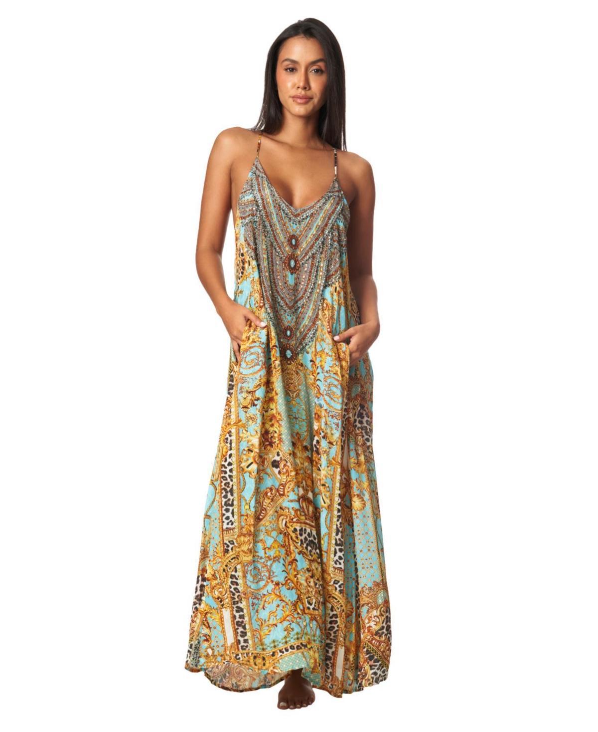 La Moda Clothing Womens Scoop neck t- back maxi dress Product Image