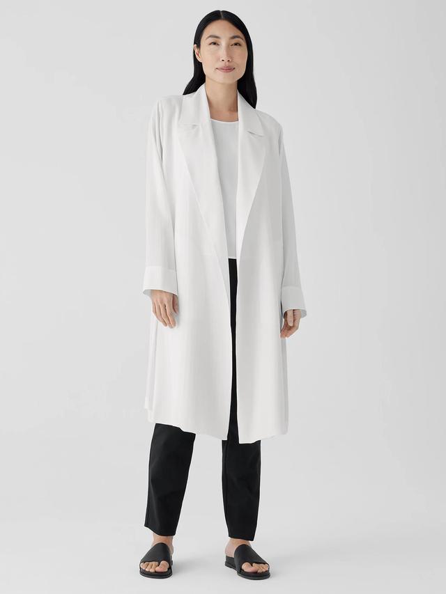 EILEEN FISHER Silk Georgette Crepe Trench Coatfemale Product Image