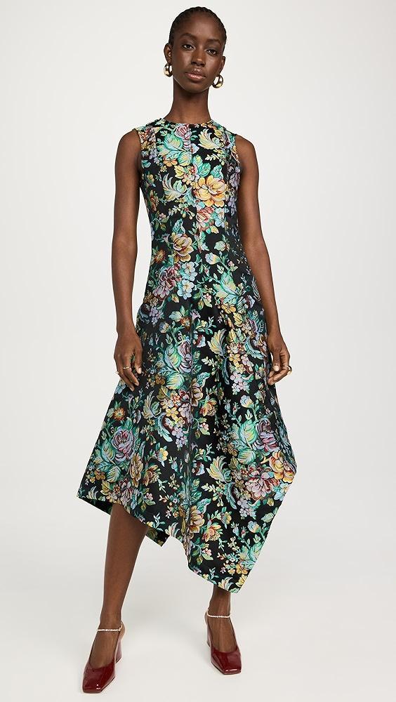 Marques Almeida Brocade Fitted Sleeveless Dress with Assymetric Hem | Shopbop Product Image