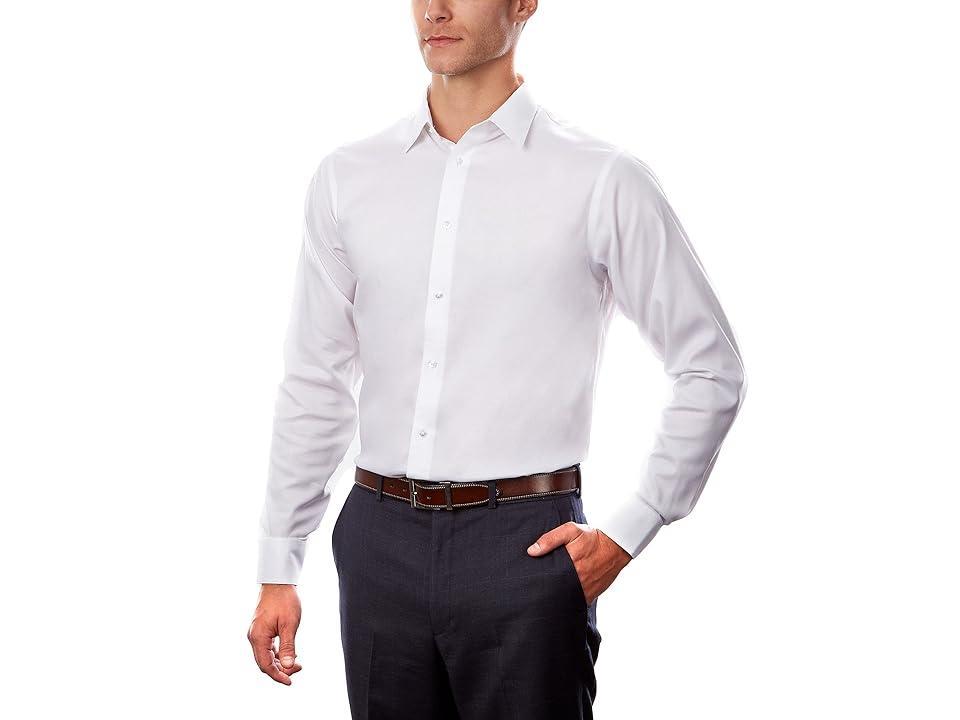 Calvin Klein Men's Dress Shirt Regular Fit Non Iron Stretch Solid (Stream) Men's Long Sleeve Button Up Product Image