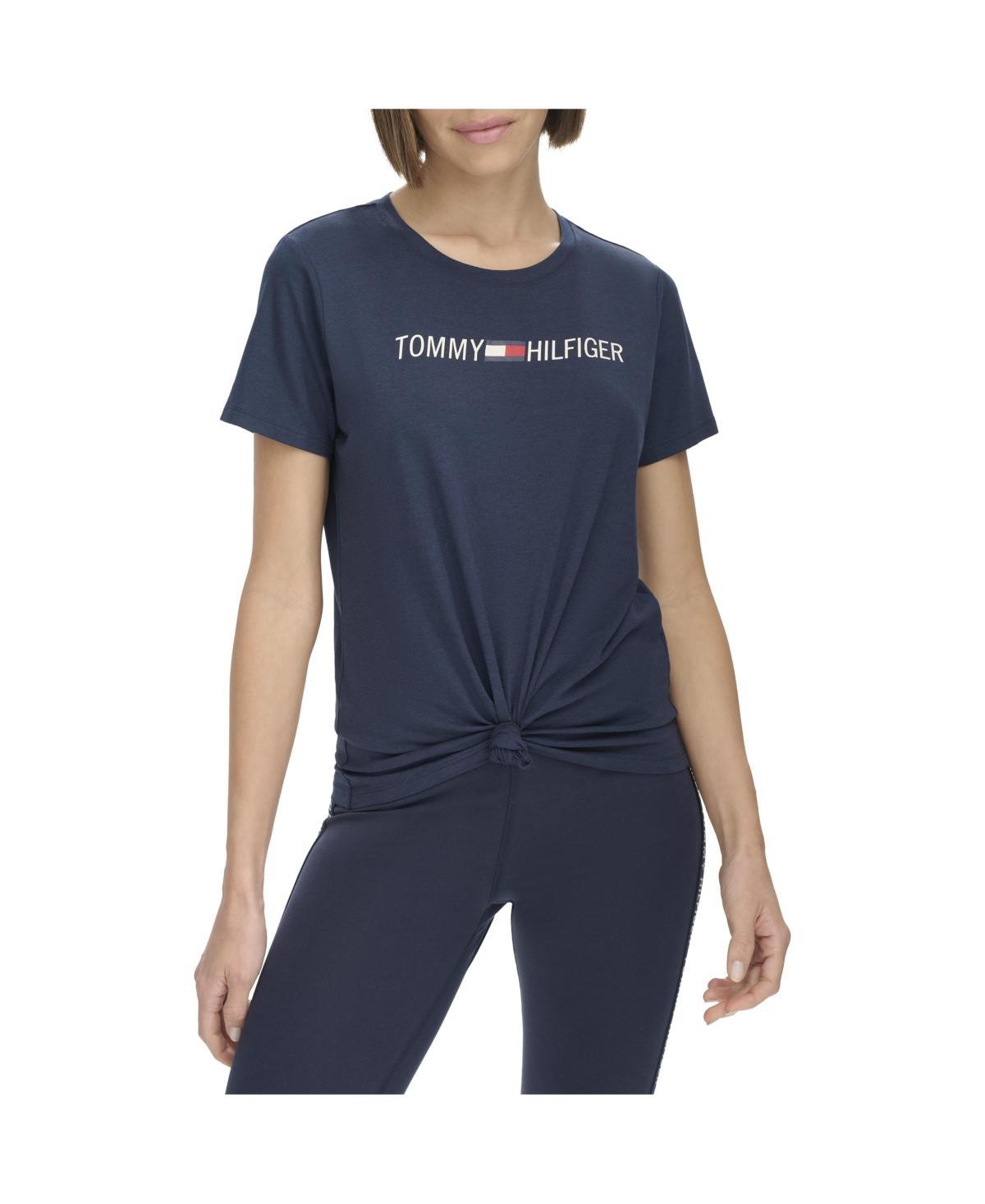 Tommy Hilfiger Womens Knot Front Logo T-Shirt Product Image