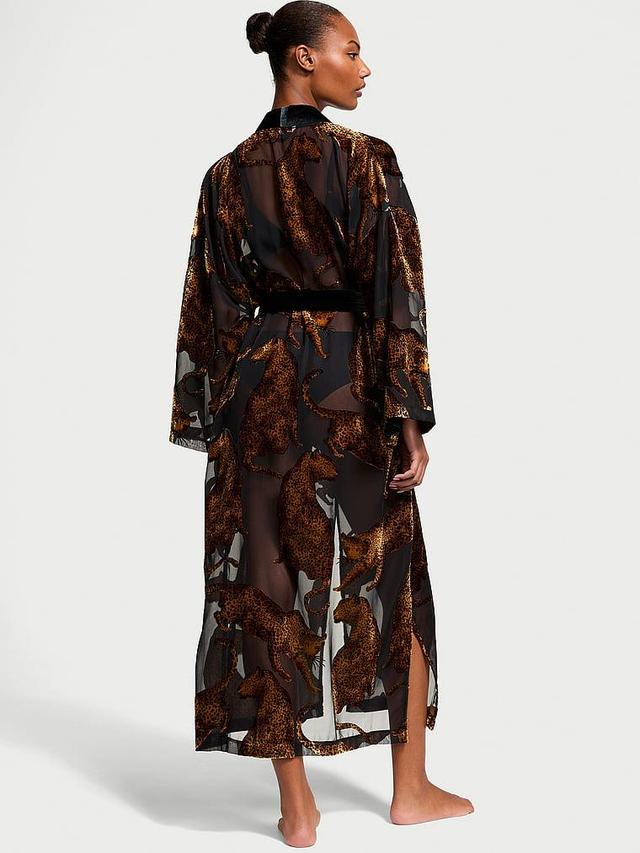 Leopard Burnout Long Robe Product Image