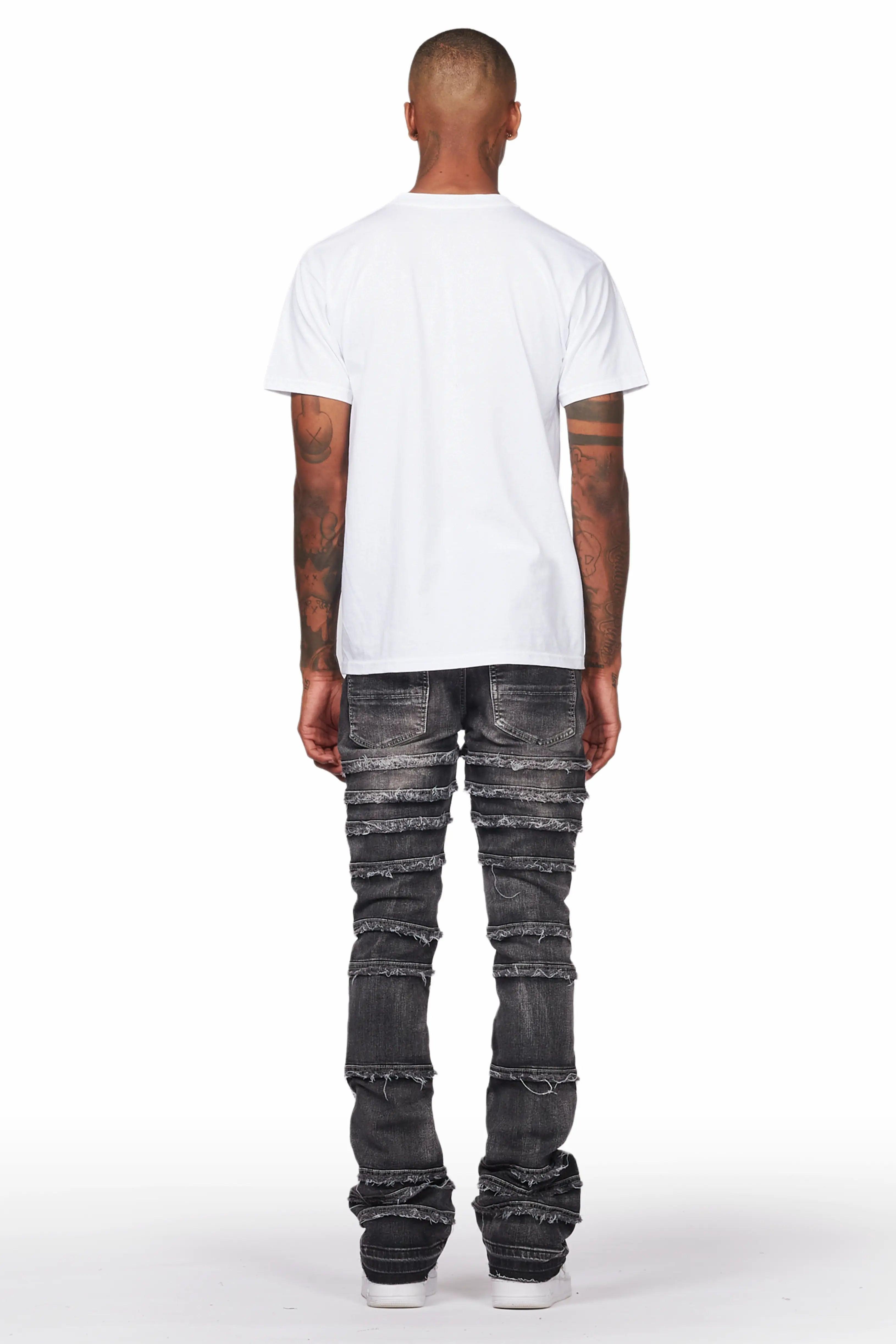 Silvan Dark Grey Stacked Flare Jean Male Product Image