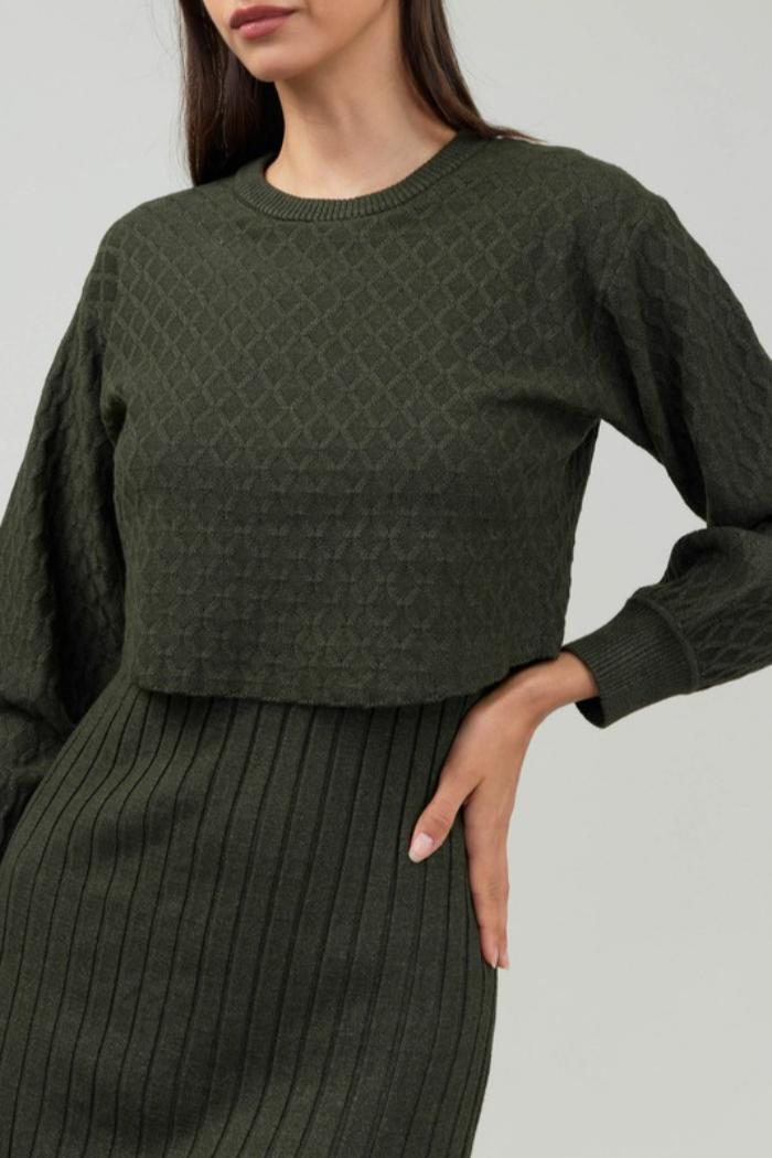 L/S Twofer Midi Sweater Dress Product Image