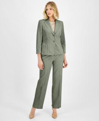 Two-Button Inset Jacket Extended-Tab Waist Pantsuit, Regular & Petite  Product Image