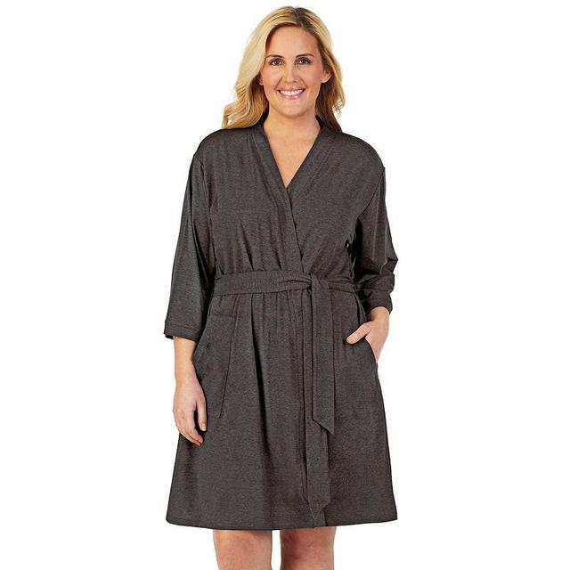 Plus Size Cuddl Duds Essentials Wrap Robe, Womens Product Image