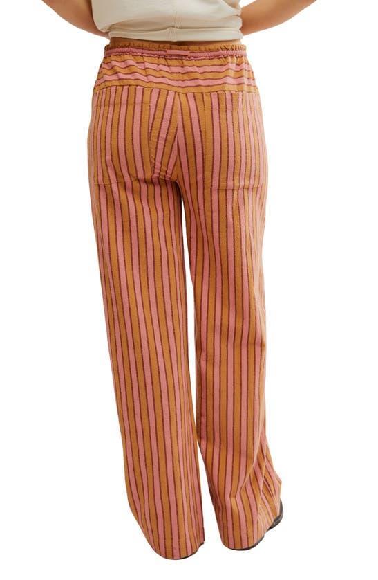 Hudson Canyon Stripe Wide Leg Pants In Brown Combo Product Image