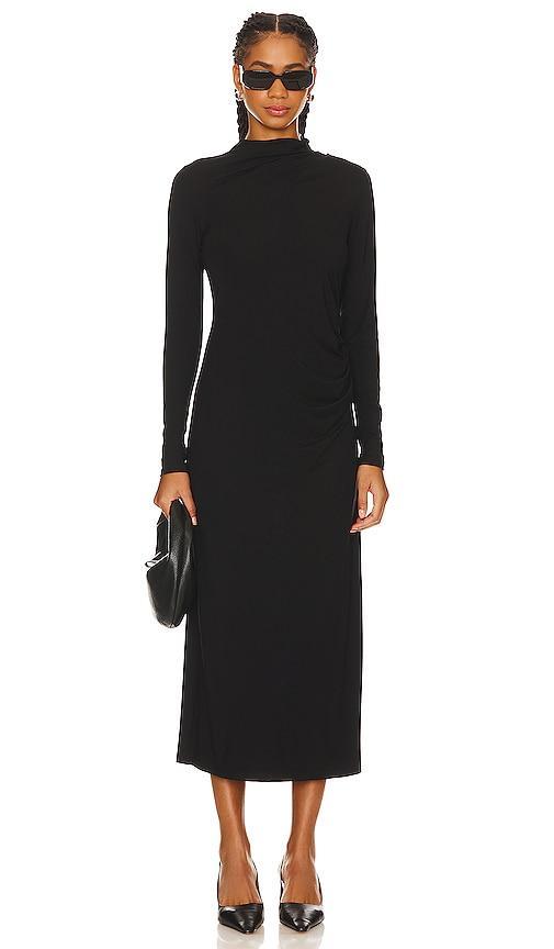 Vince Mock Neck Ruched Midi Dress Product Image