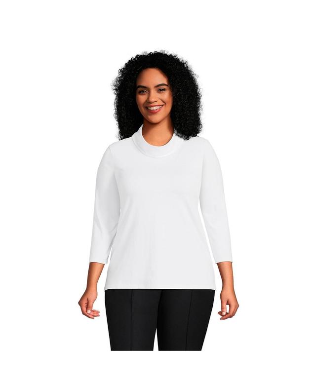 Plus Size Lands End Lightweight Jersey Cowl Neck Top, Womens Product Image