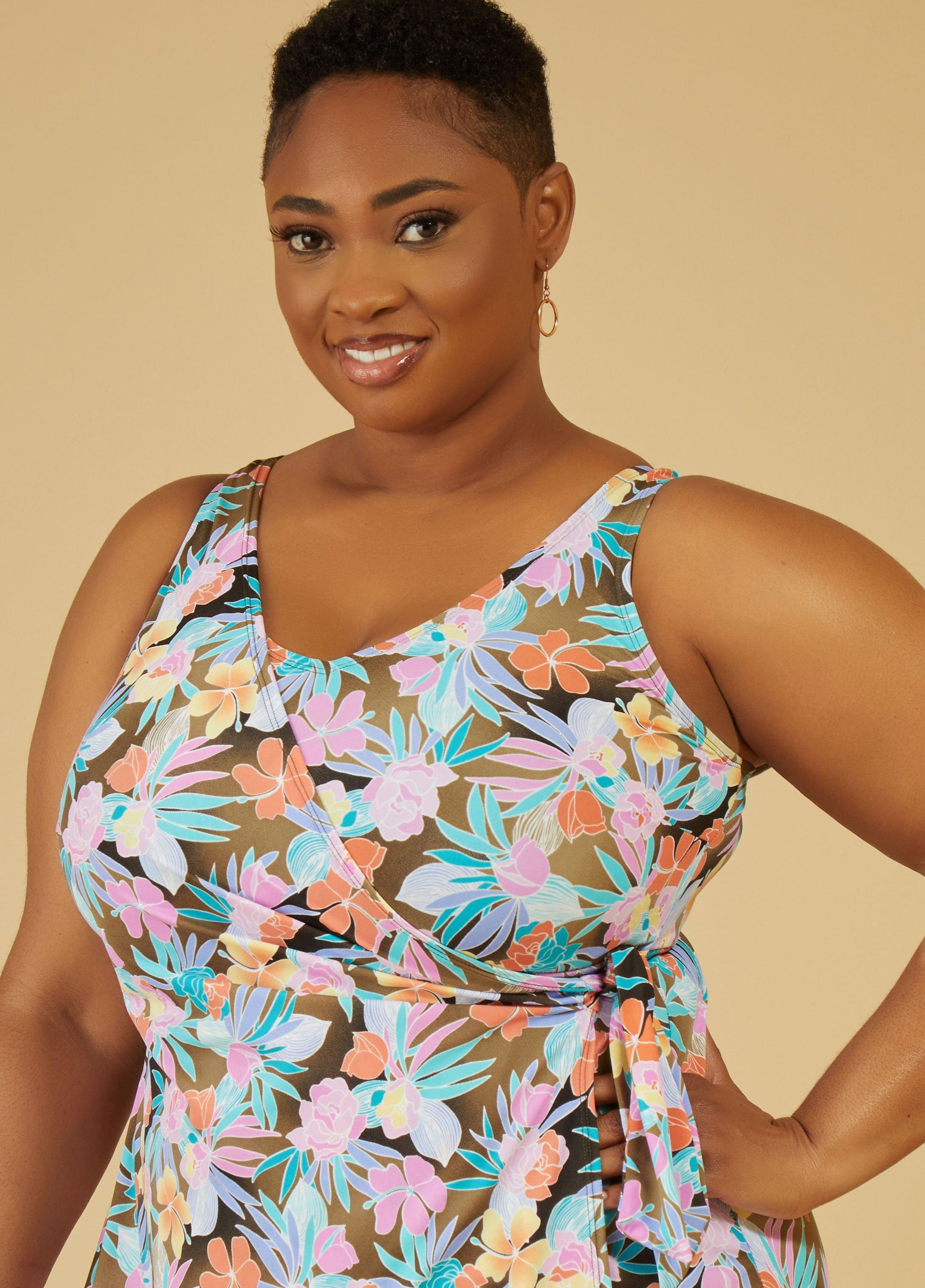 Fit 4 U Floral Swim Romper Product Image