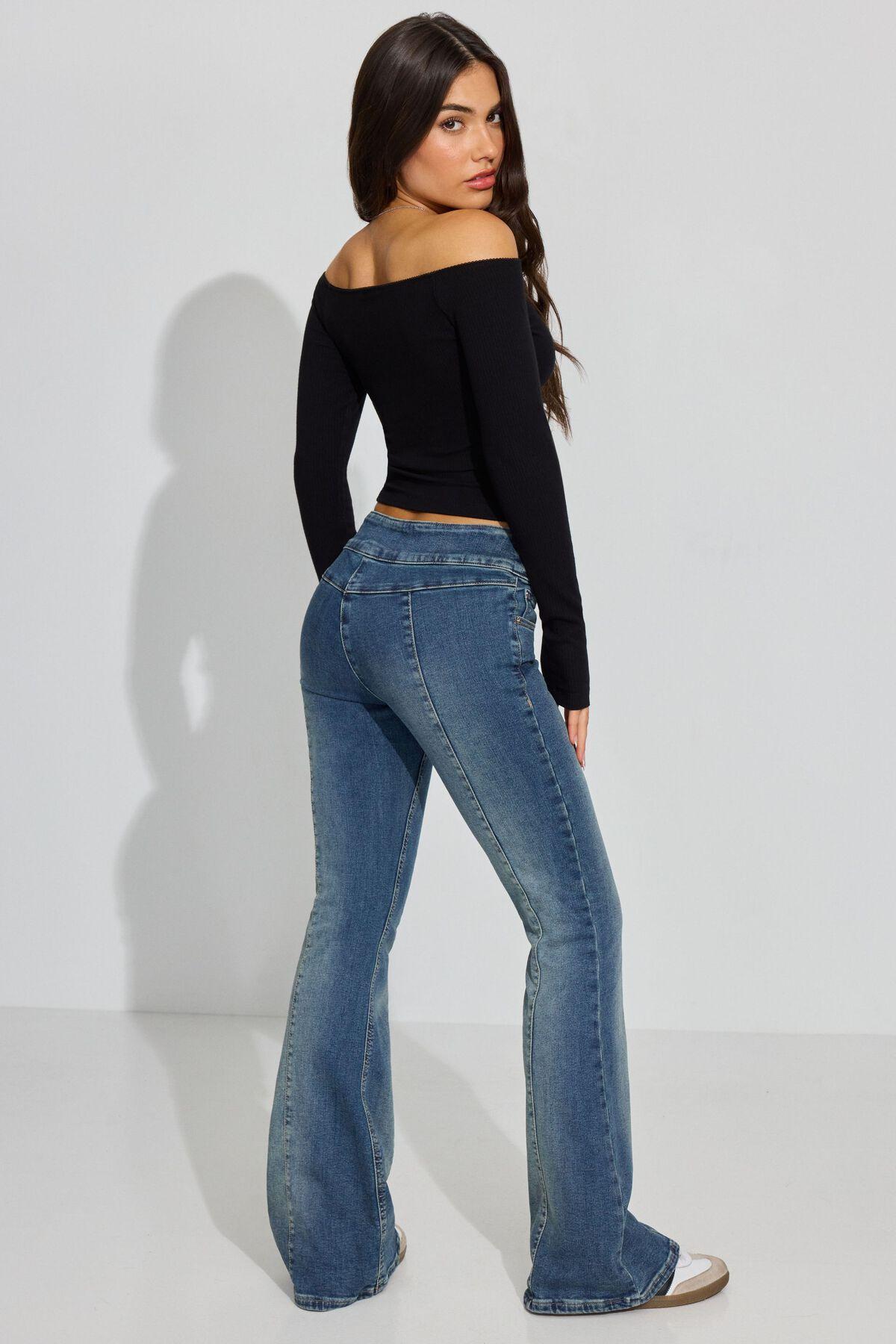 Low Rise Flare Jeans Product Image