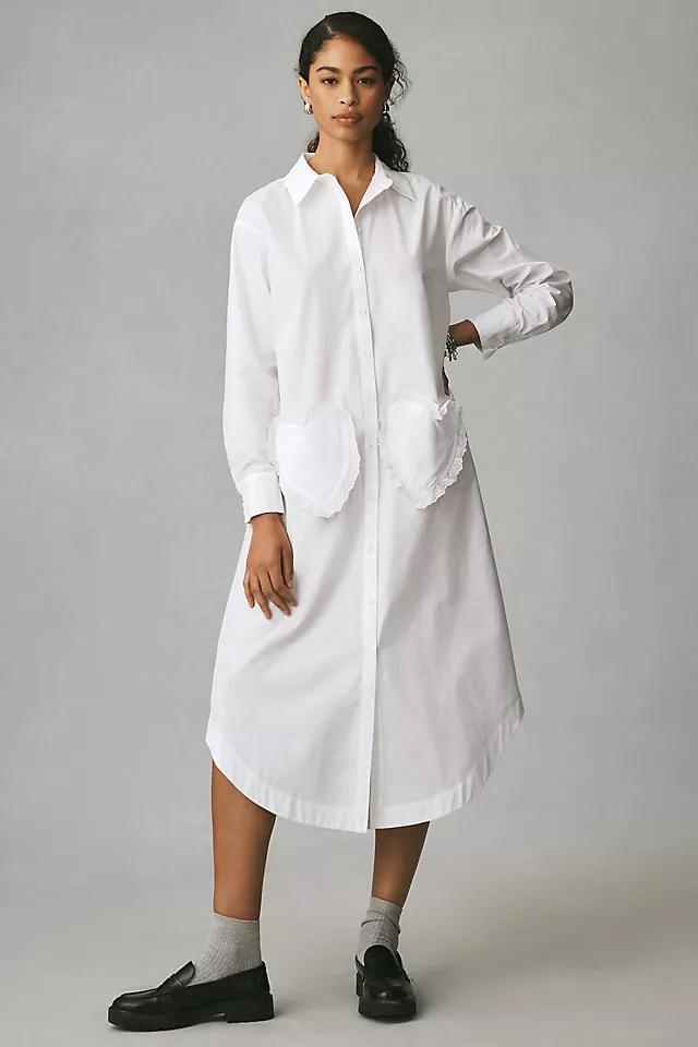 Maeve Long-Sleeve Midi Shirt Dress Product Image