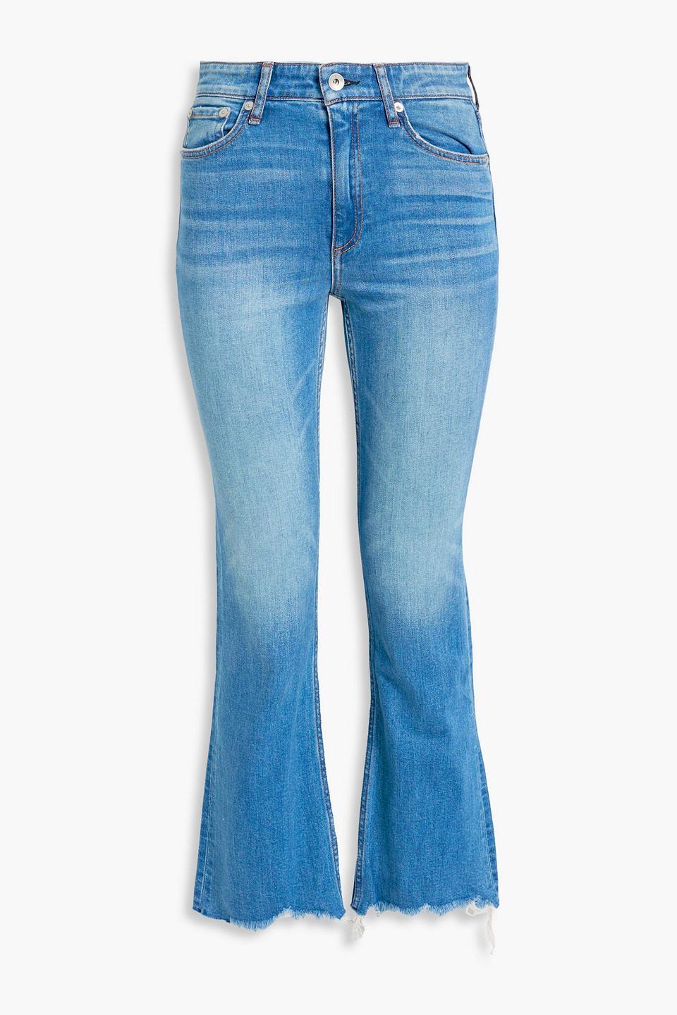 Nina Frayed High-rise Kick-flare Jeans In Mid Denim product image