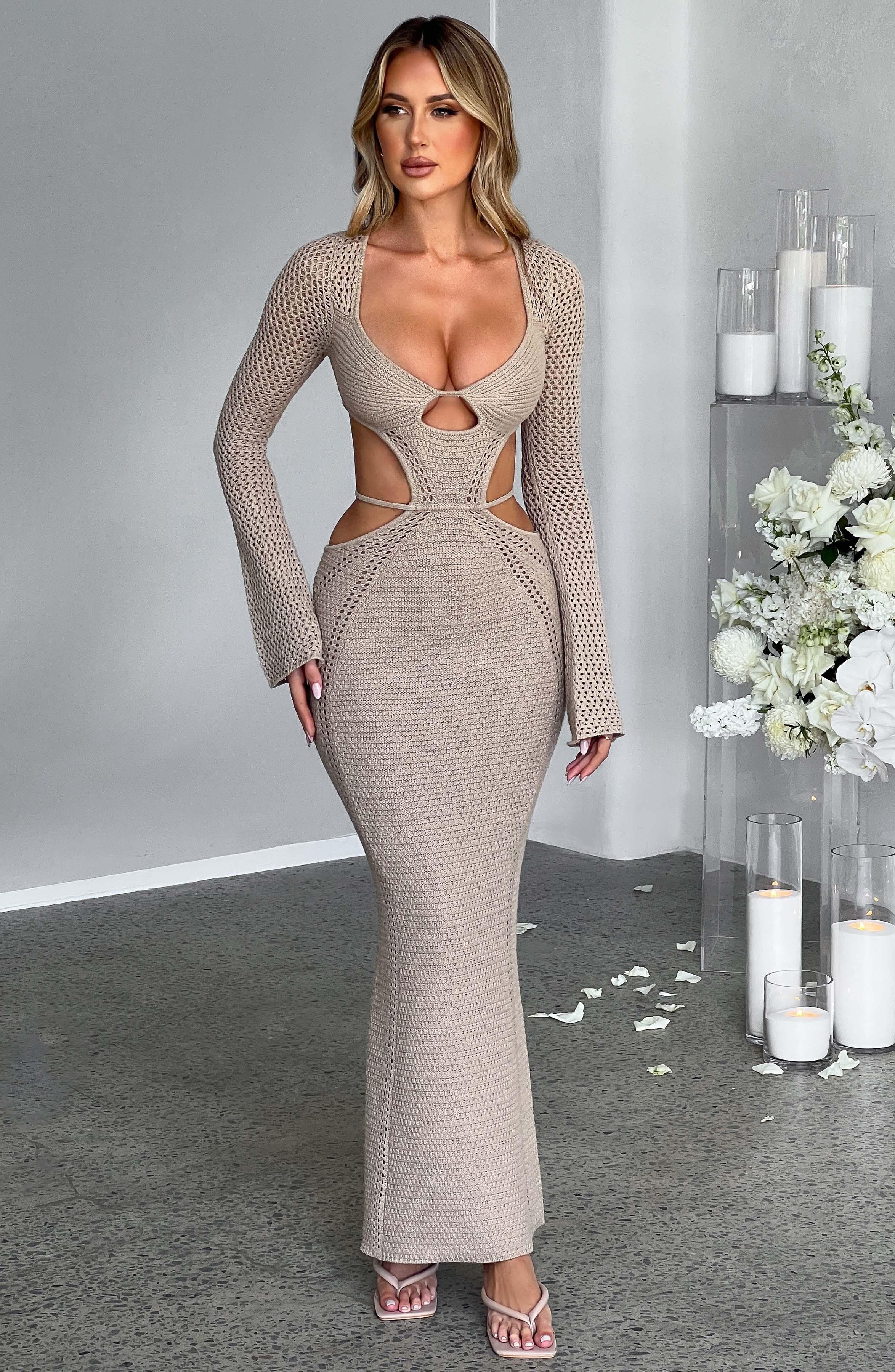 Nadine Maxi Dress - Beige Product Image