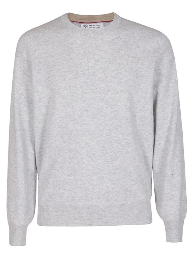 Crewneck Knitted Sweater In Grey Product Image