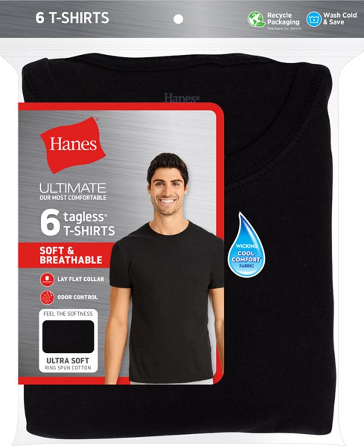 Mens Hanes Ultimate 6-pack ComfortSoft Crew Tees Product Image