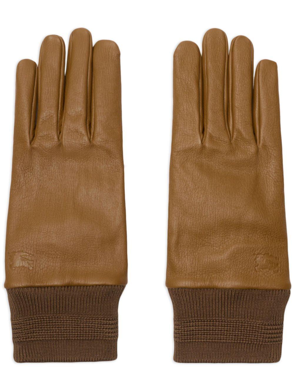 BURBERRY Leather Gloves In Brown Product Image