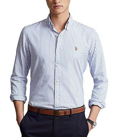 Polo Ralph Lauren Classic Fit Striped Stretch Long Sleeve Woven Shirt Product Image