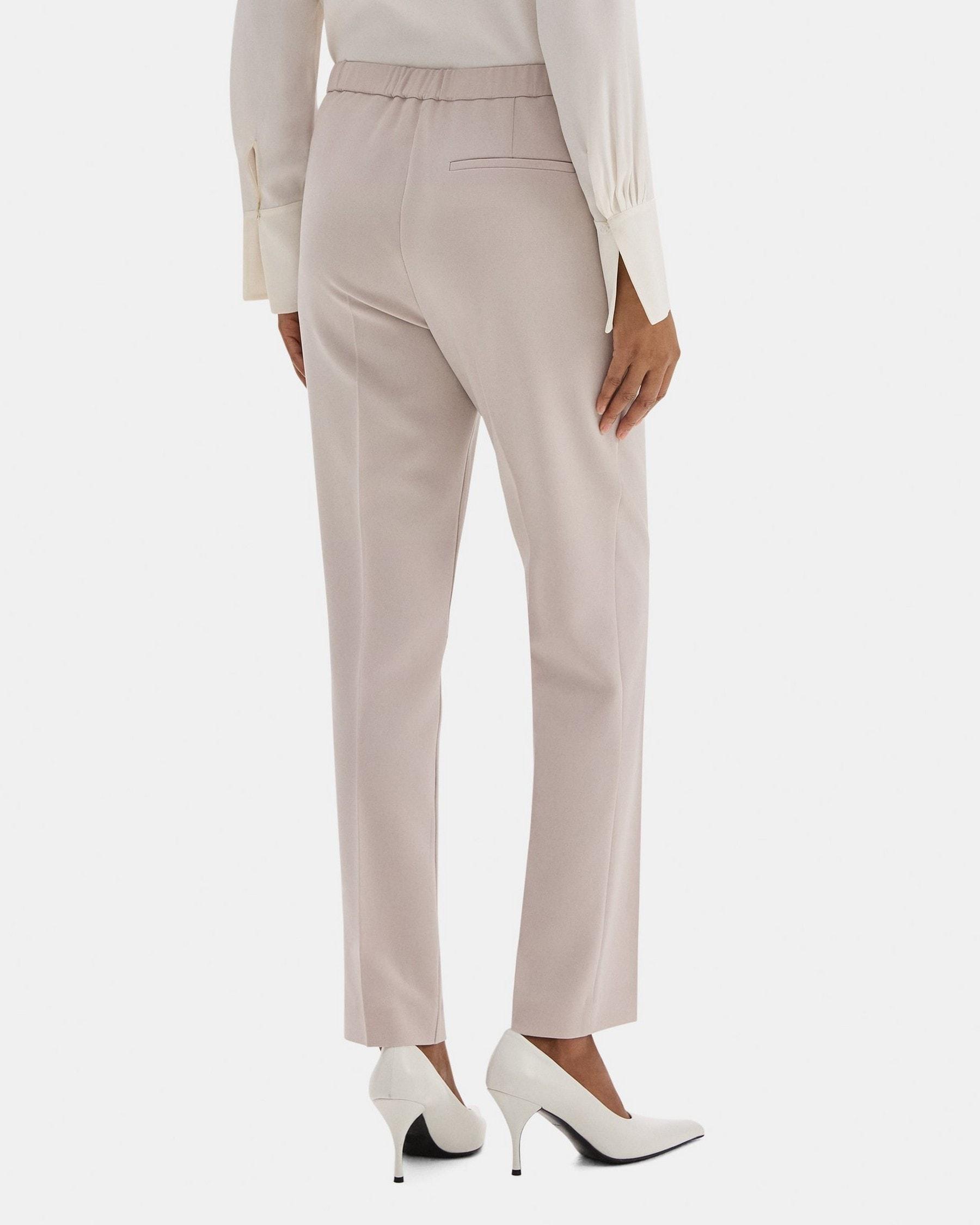 Slim Cropped Pull-On Pant in Crepe Product Image