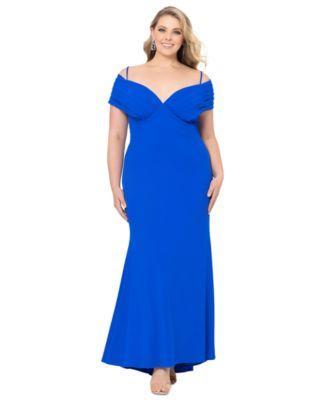 Plus Size Off-The-Shoulder Scuba Corset Sheath Dress Product Image