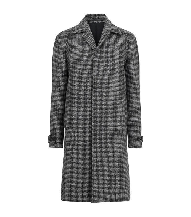 Goodman Houndstooth Wool Blend Coat In Brown Product Image