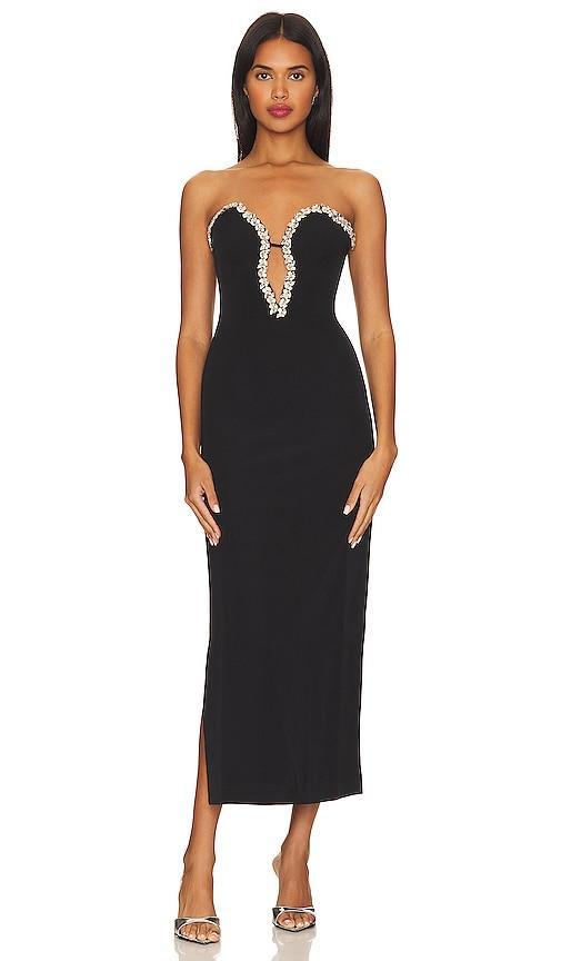 Bardot Eleni Crystal Trim Strapless Cocktail Midi Dress Product Image