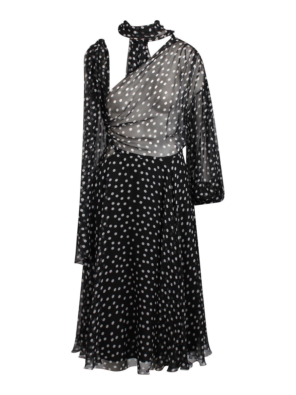 DOLCE & GABBANA Polka Dot Midi Dress In Black Product Image