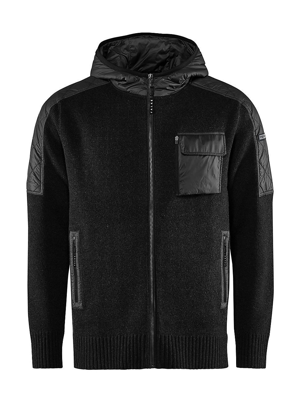 Mens Wool-Blend Hooded Zip Jacket Product Image