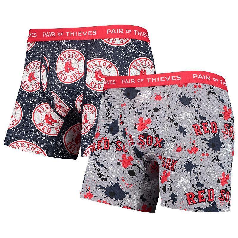 Mens Pair of Thieves Gray Boston Red Sox Super Fit 2-Pack Boxer Briefs Set - Gray Product Image