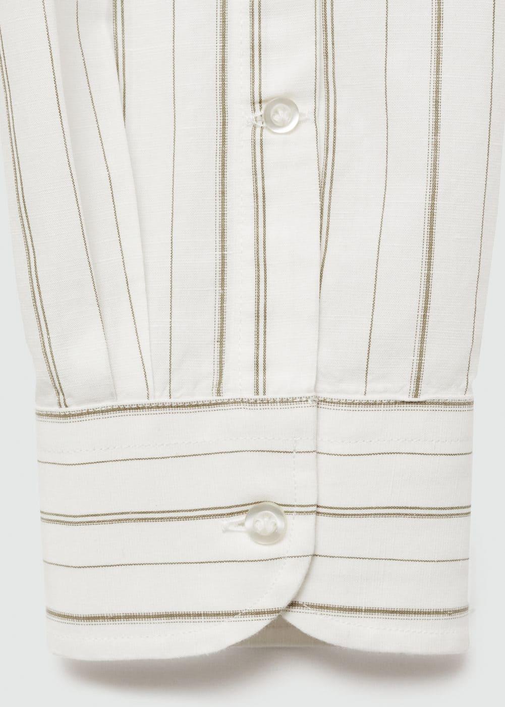 MANGO MAN - Regular-fit striped cotton-linen shirt khakiMen Product Image