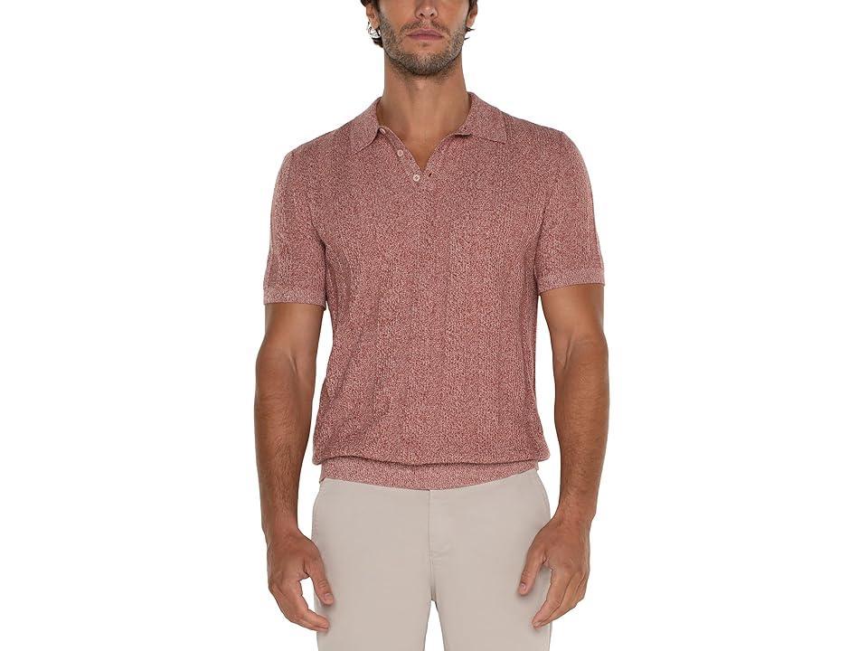 Liverpool Los Angeles Sweater Knit Polo (Nantucket Red Multi) Men's Short Sleeve Knit Product Image