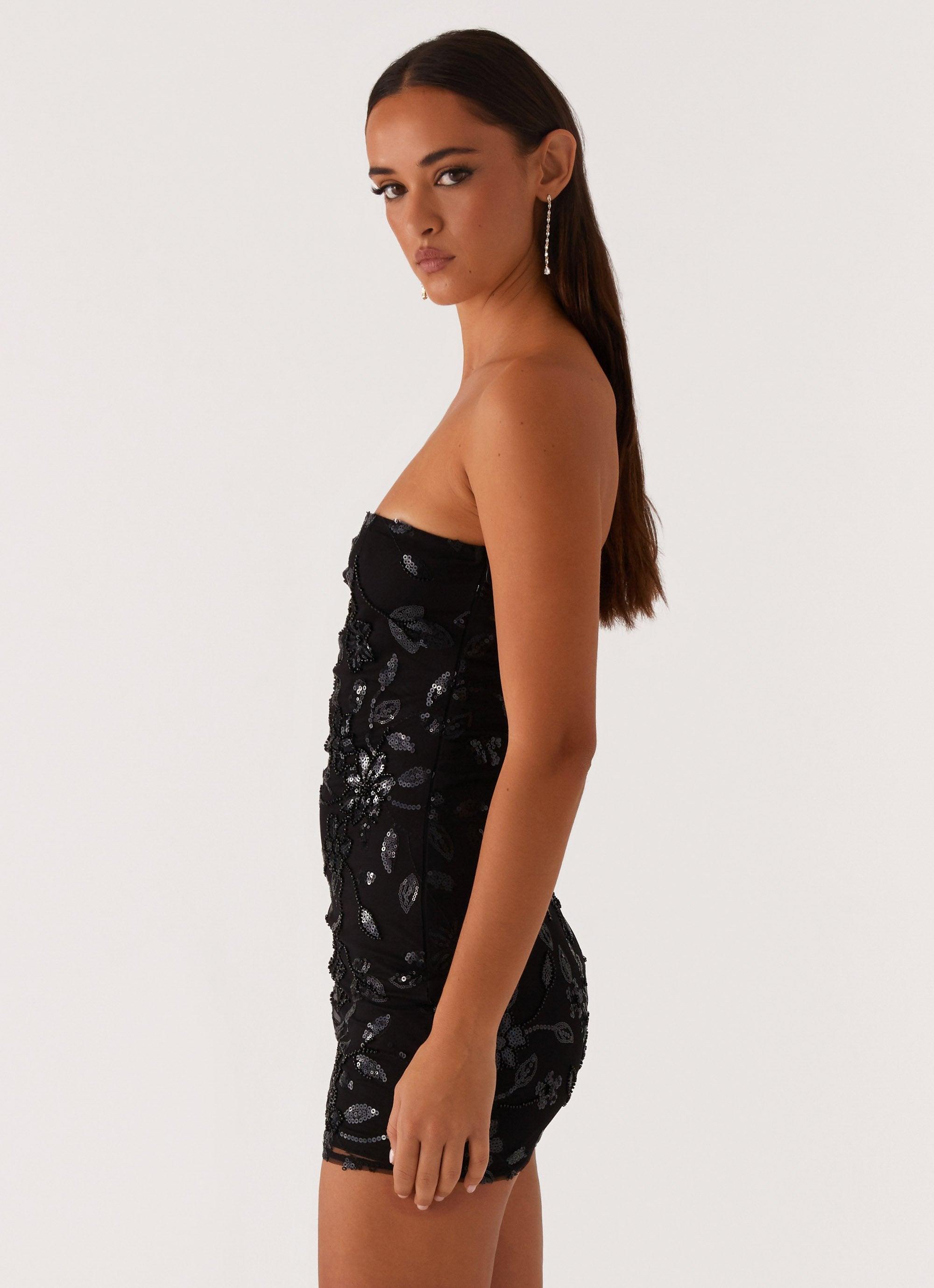 Moorey Beaded Mini Dress - Black Product Image