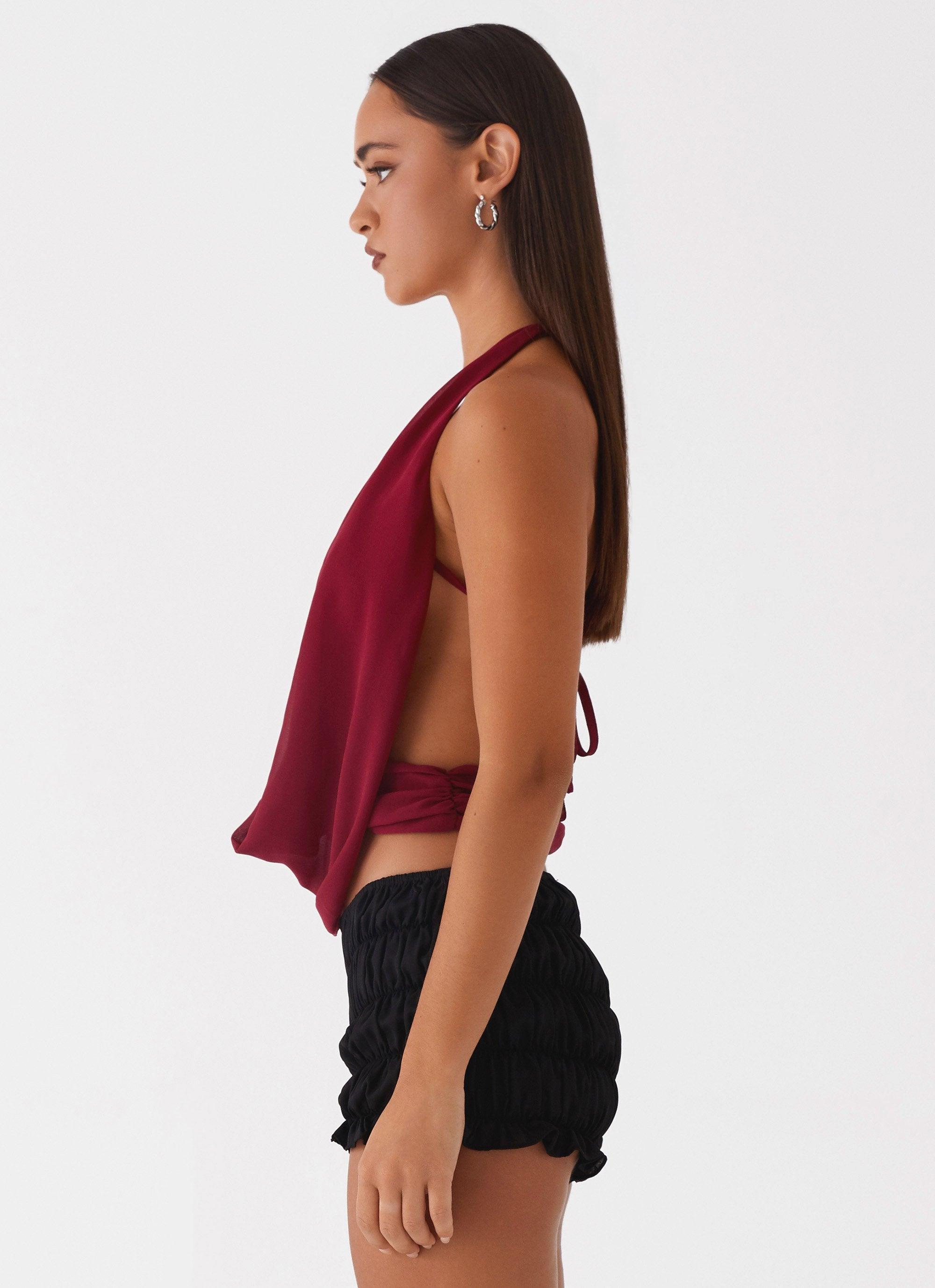 Sawyer Mesh Top - Maroon Product Image