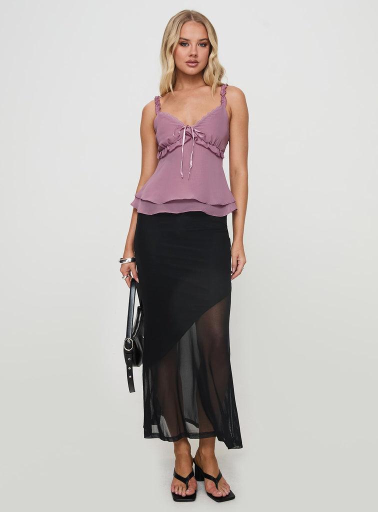 Dauntless Sheer Maxi Skirt Black Product Image