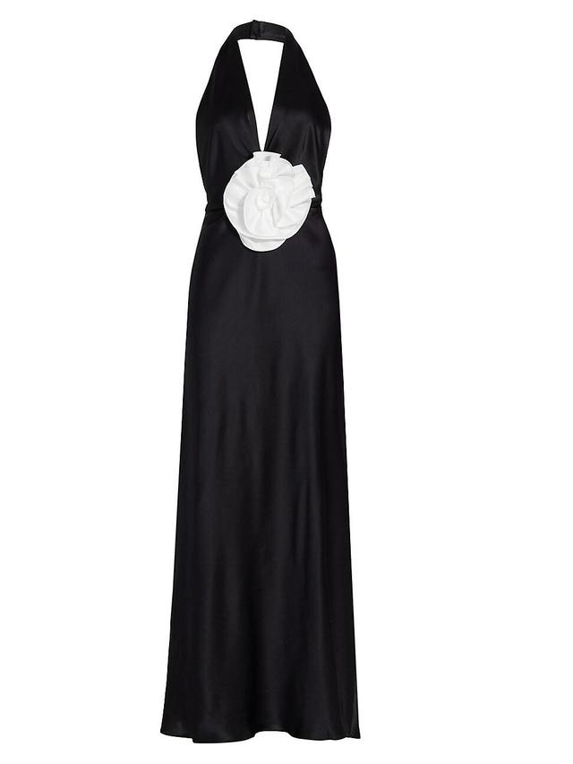 Womens Grayson Rosette Halter Gown Product Image