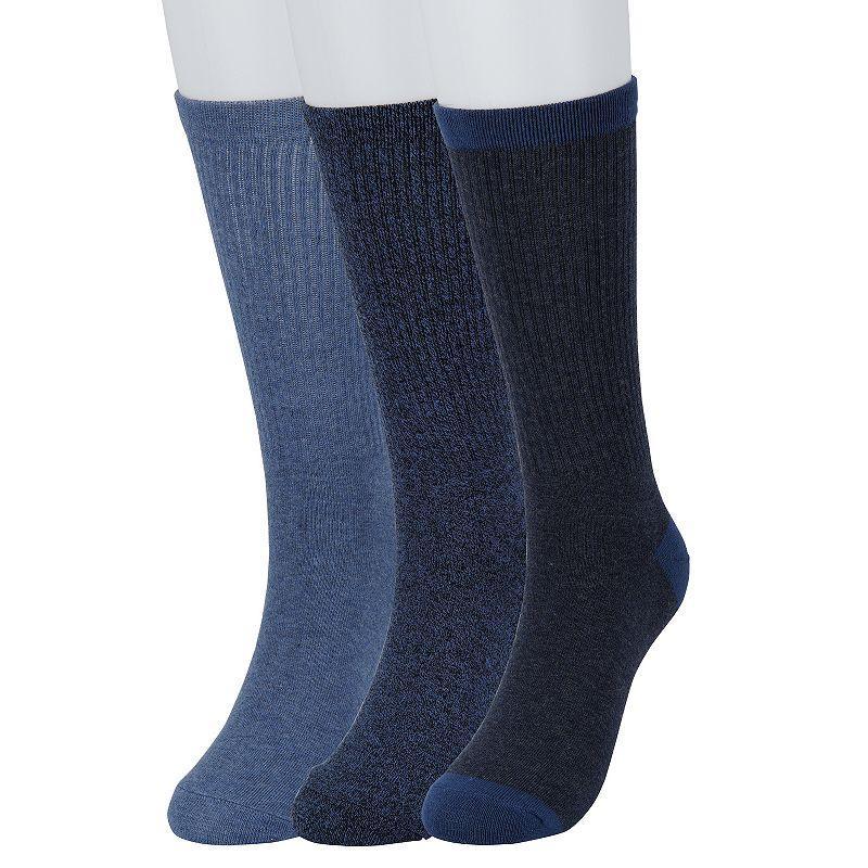 Mens Sonoma Goods For Life 3-pack Ribbed Dress Socks Mixed Blue Product Image