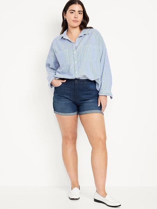 High-Waisted Wow Jean Shorts -- 3-inch inseam Product Image