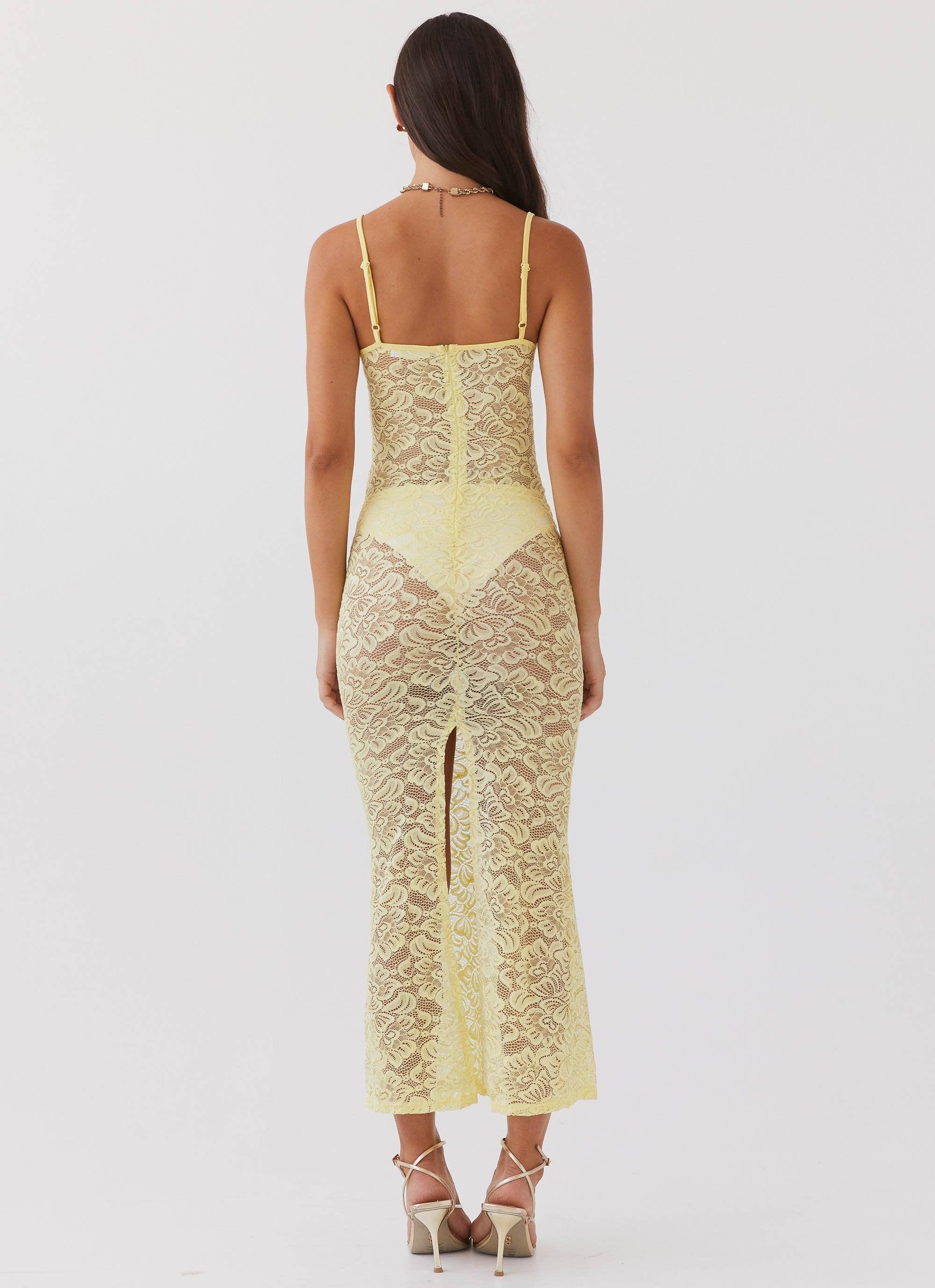 Leona Lace Maxi Dress - Canary Product Image