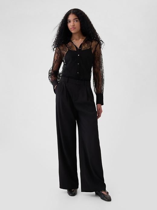 Sheer Lace Classic Shirt Product Image