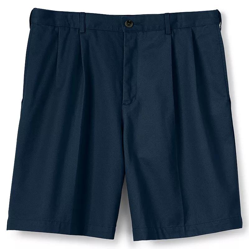 Mens Lands End Comfort Waist 9-inch No-Iron Pleated Chino Shorts Product Image