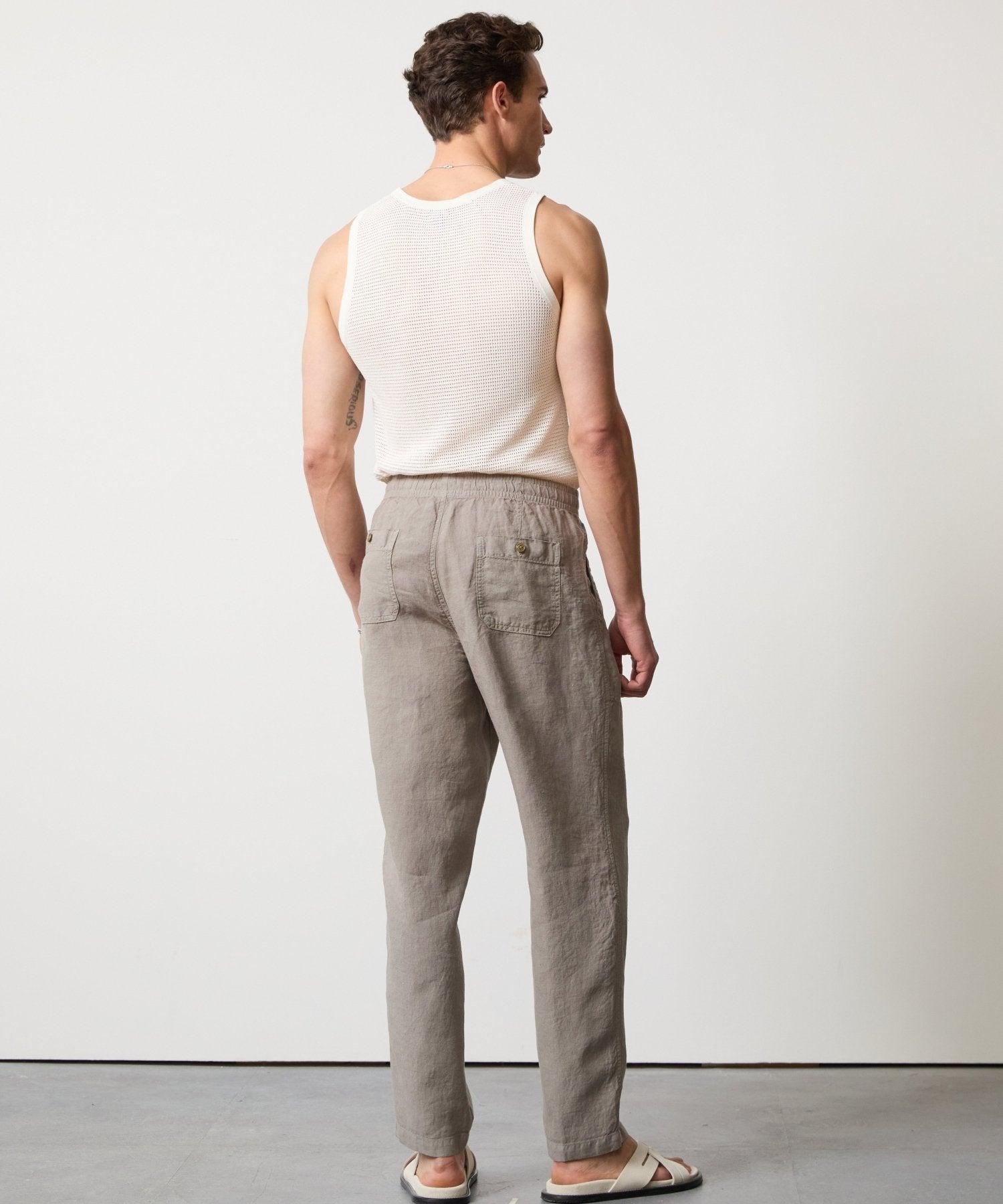 Italian Linen Beach Pant in Vintage Pewter Male Product Image